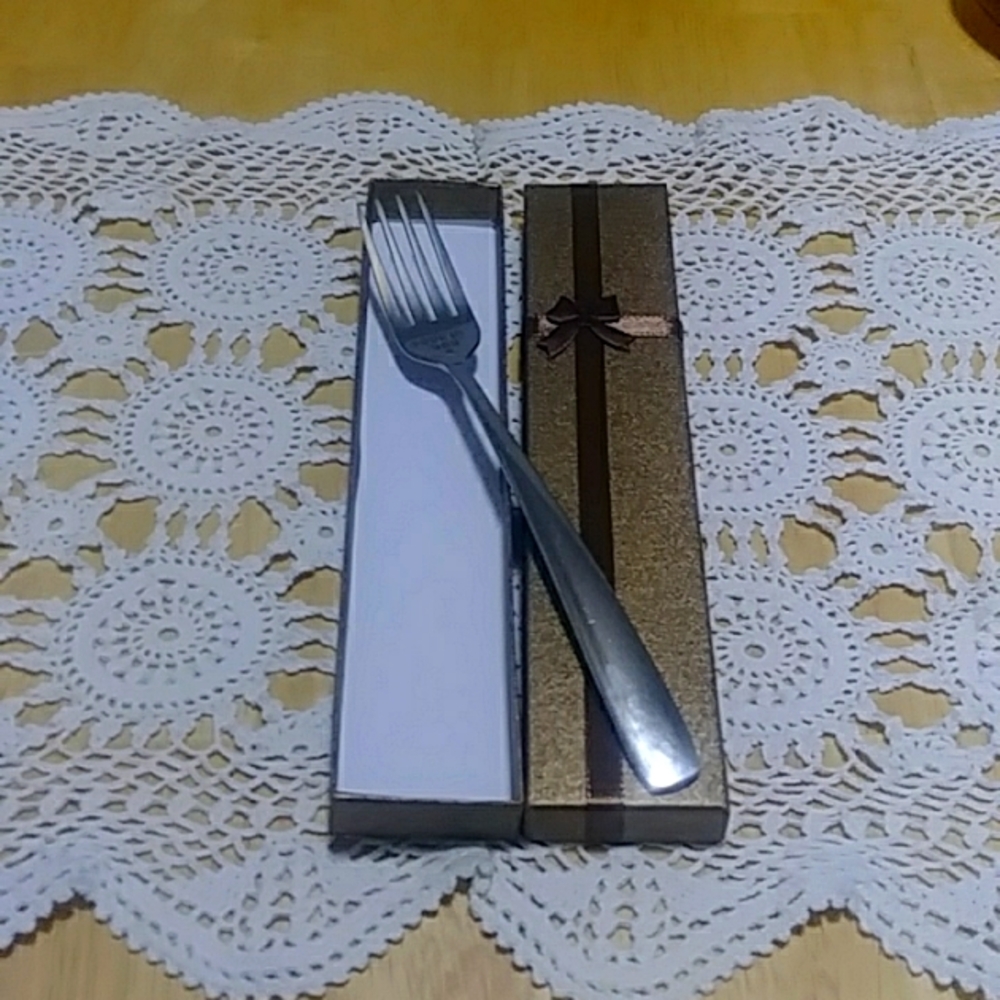 Gag gift - New inscribed stainless spoon in gift box